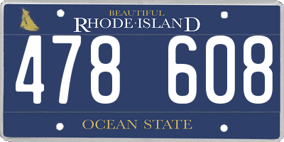 RI license plate 478608