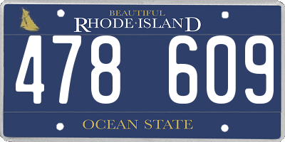 RI license plate 478609