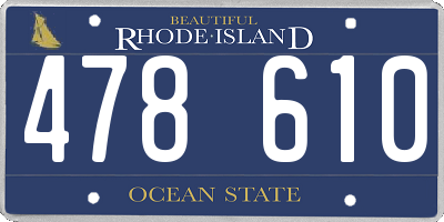 RI license plate 478610