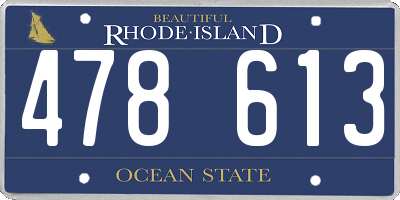 RI license plate 478613