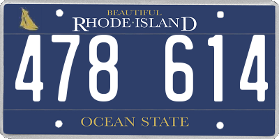 RI license plate 478614