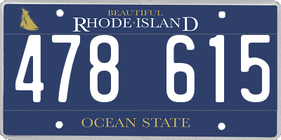 RI license plate 478615