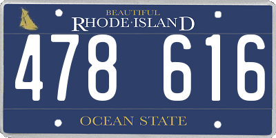 RI license plate 478616