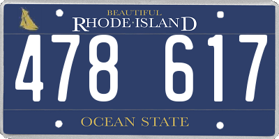 RI license plate 478617