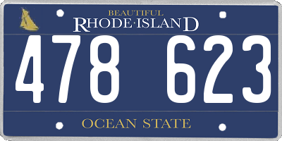 RI license plate 478623