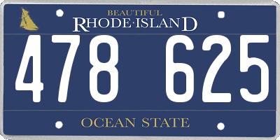RI license plate 478625