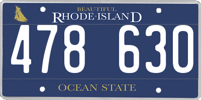 RI license plate 478630