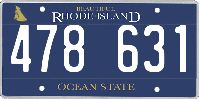 RI license plate 478631