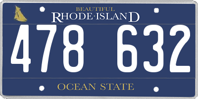 RI license plate 478632
