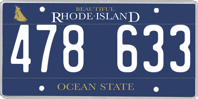 RI license plate 478633