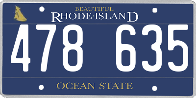 RI license plate 478635