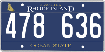RI license plate 478636