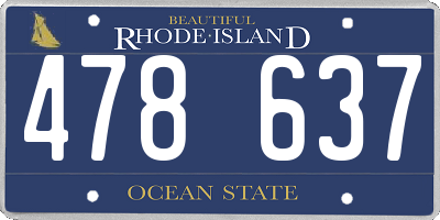 RI license plate 478637