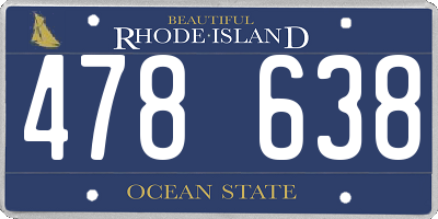 RI license plate 478638