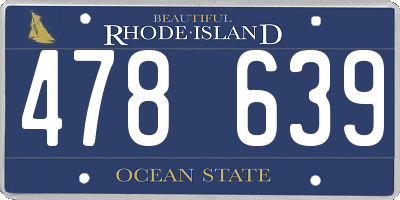 RI license plate 478639