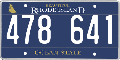 RI license plate 478641