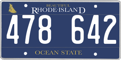 RI license plate 478642