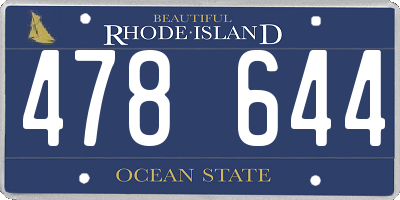 RI license plate 478644