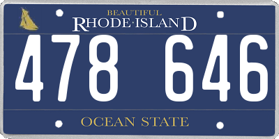 RI license plate 478646
