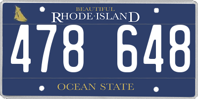 RI license plate 478648