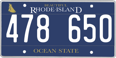 RI license plate 478650