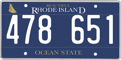 RI license plate 478651