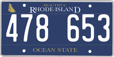 RI license plate 478653