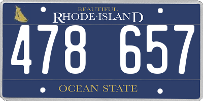 RI license plate 478657
