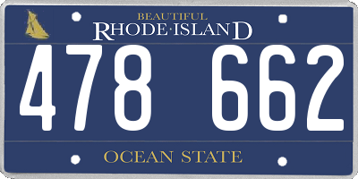 RI license plate 478662