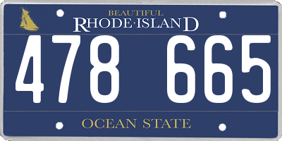 RI license plate 478665
