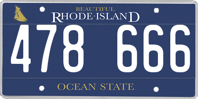 RI license plate 478666