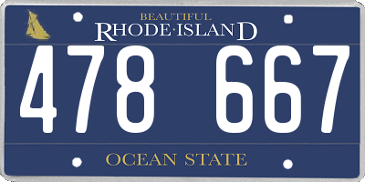 RI license plate 478667