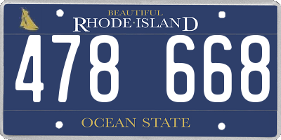 RI license plate 478668