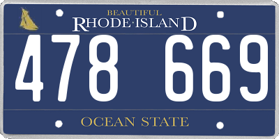 RI license plate 478669