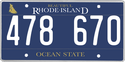 RI license plate 478670