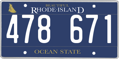 RI license plate 478671