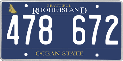 RI license plate 478672