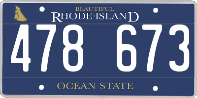 RI license plate 478673