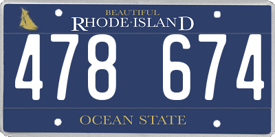 RI license plate 478674