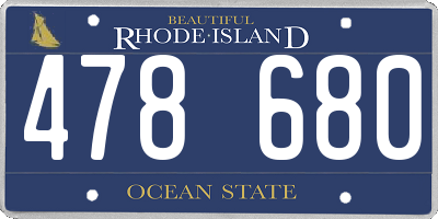 RI license plate 478680