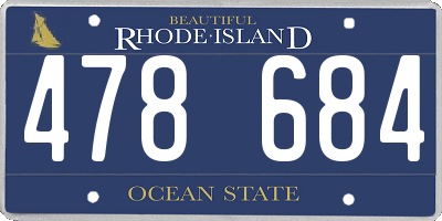 RI license plate 478684