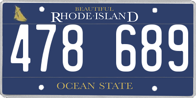 RI license plate 478689