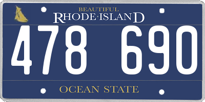 RI license plate 478690