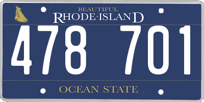 RI license plate 478701