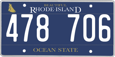 RI license plate 478706