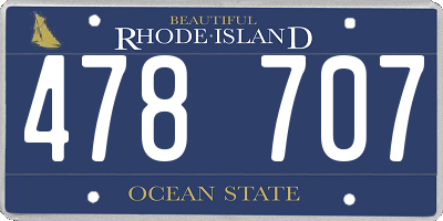 RI license plate 478707