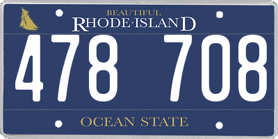RI license plate 478708