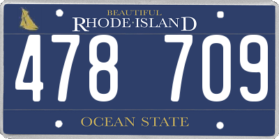 RI license plate 478709