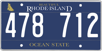 RI license plate 478712