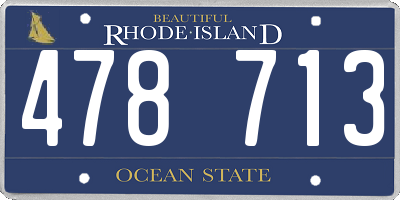 RI license plate 478713